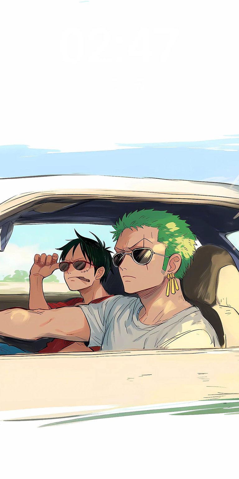 Roronoa Zoro in the car wallpaper iPhone 4K