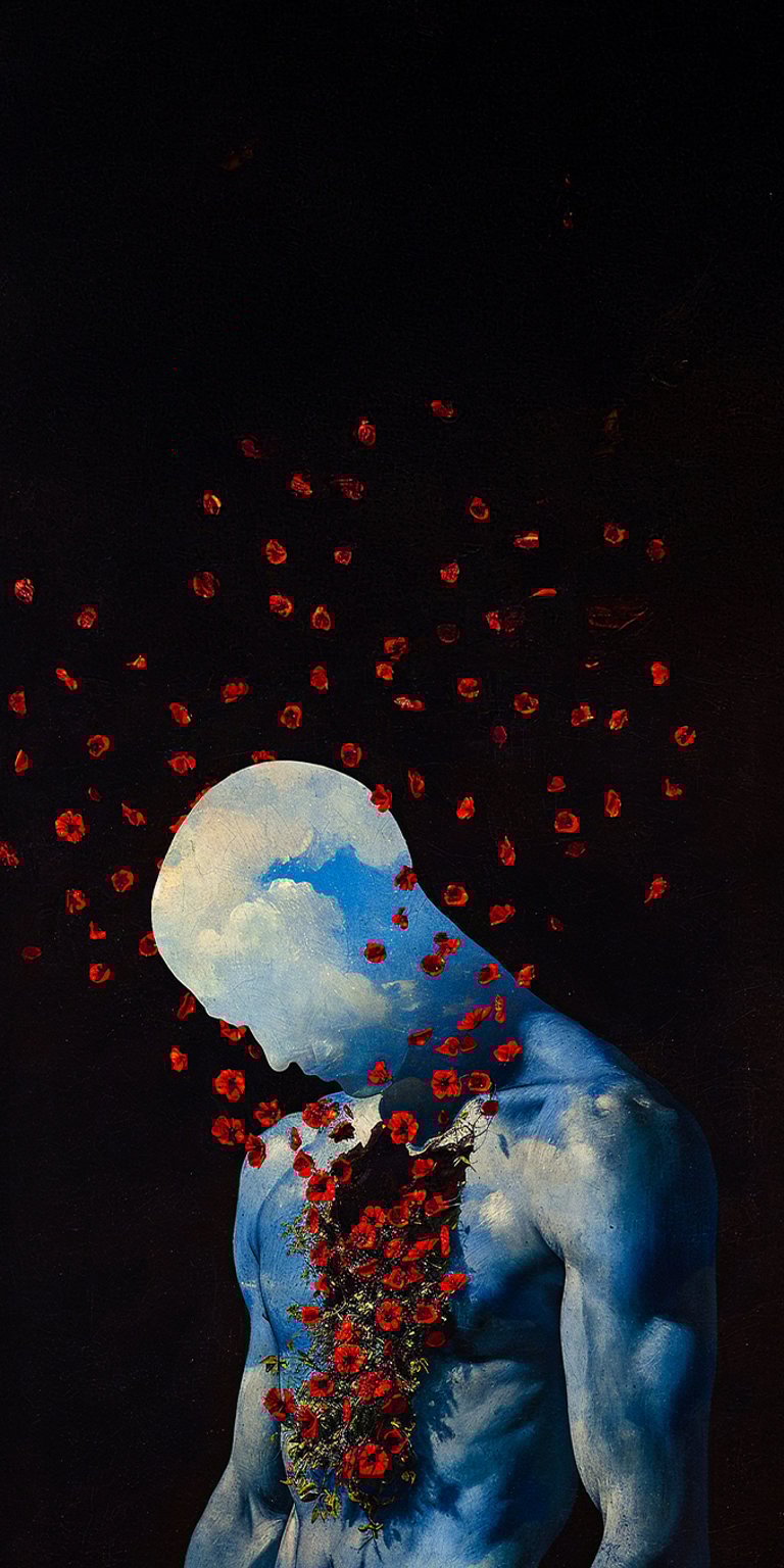 Dark Bloom art wallpaper iPhone 4K