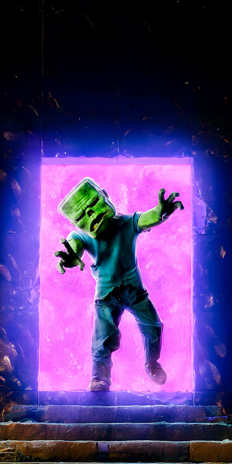 Zombie Minecraft wallpaper for iPhone 4K