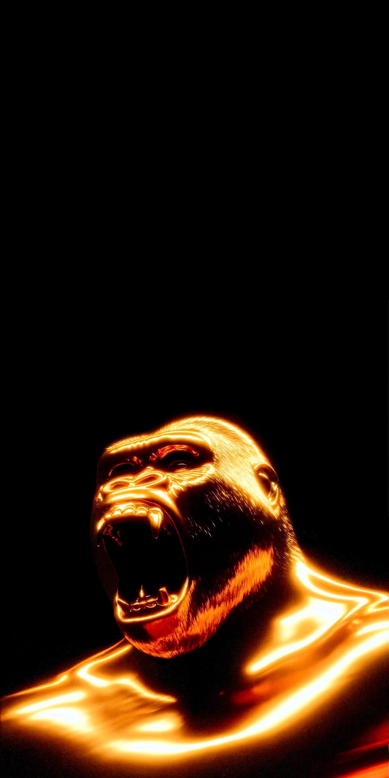 Download this fierce Gorilla 4K wallpaper for your iPhone today, showcasing the ape's shiny gold fur and menacing bared teeth. This stunning wallpaper captures the raw power and intensity of the great ape.