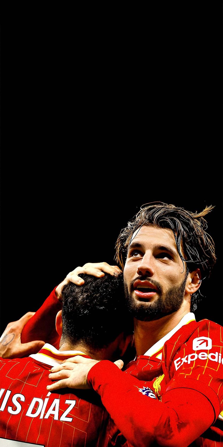 Mohamed Salah and Dominik Szoboszlai hugging each other wallpaper