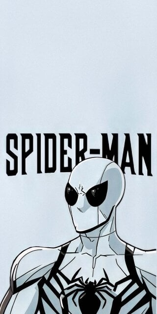 Venom Spiderman White Wallpaper for IOS devices