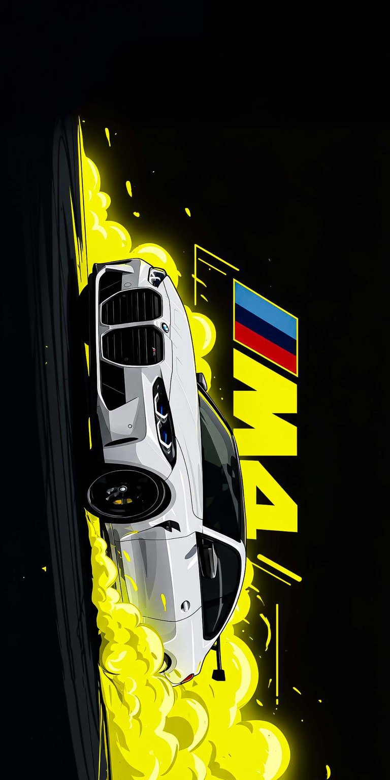 BMW M4 art wallpaper for iOS 4K