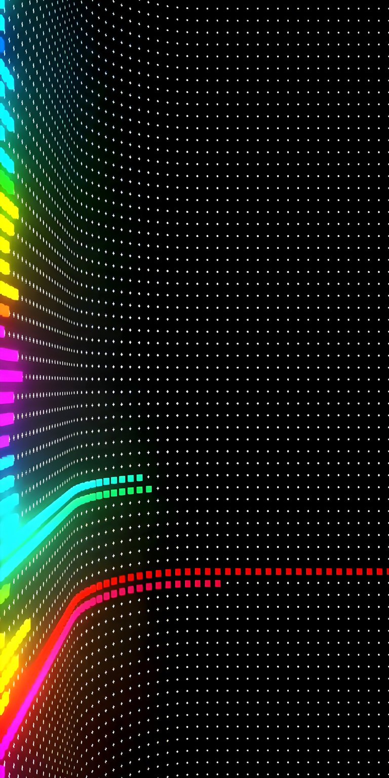 Download this mesmerizing abstract spectrum wallpaper in 4K for your iPhone! See the gradient bars, dotted grid, and linear progression today.