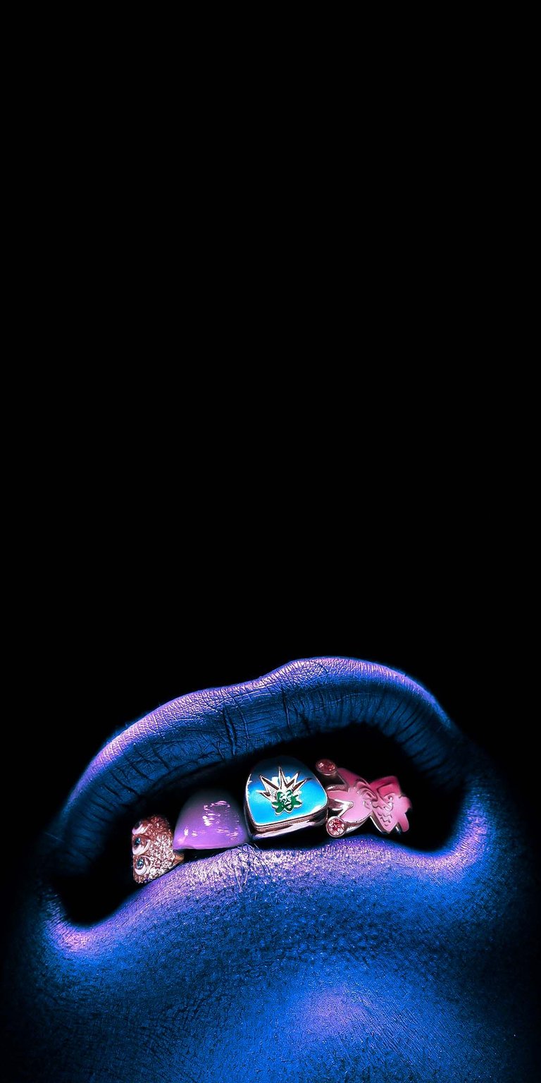 Tooth Grillz cartoon dark wallpaper iOS HD