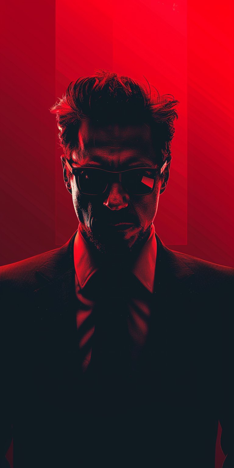 Tony Stark portrait silhouette wallpaper in 4k