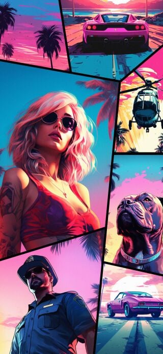 Grand Theft Auto GTA collage art wallpapers