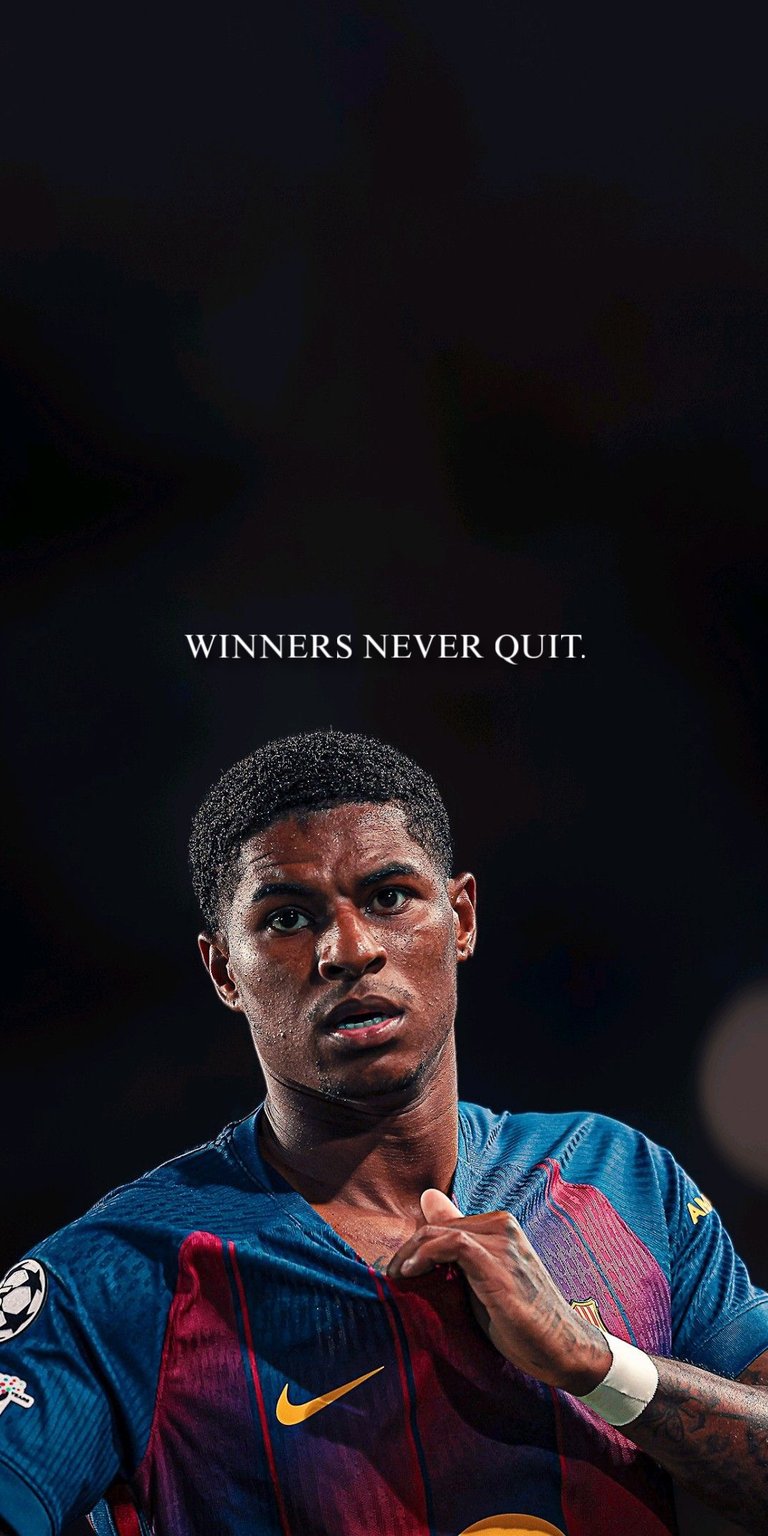 An iPhone wallpaper featuring English professional footballer Marcus Rashford in an FC Barcelona jersey