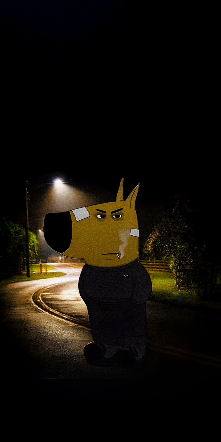 Crash out look on dark street wallpaper