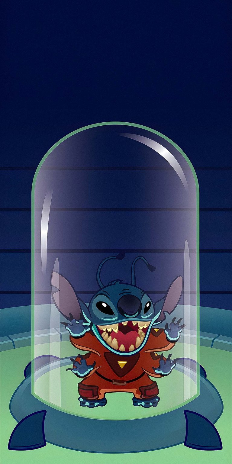 Stitch in experiment glass wallpaper 4k iPhone