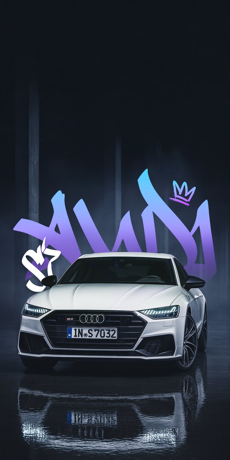 Audi S7 with graffiti wallpaper 4k iPhone