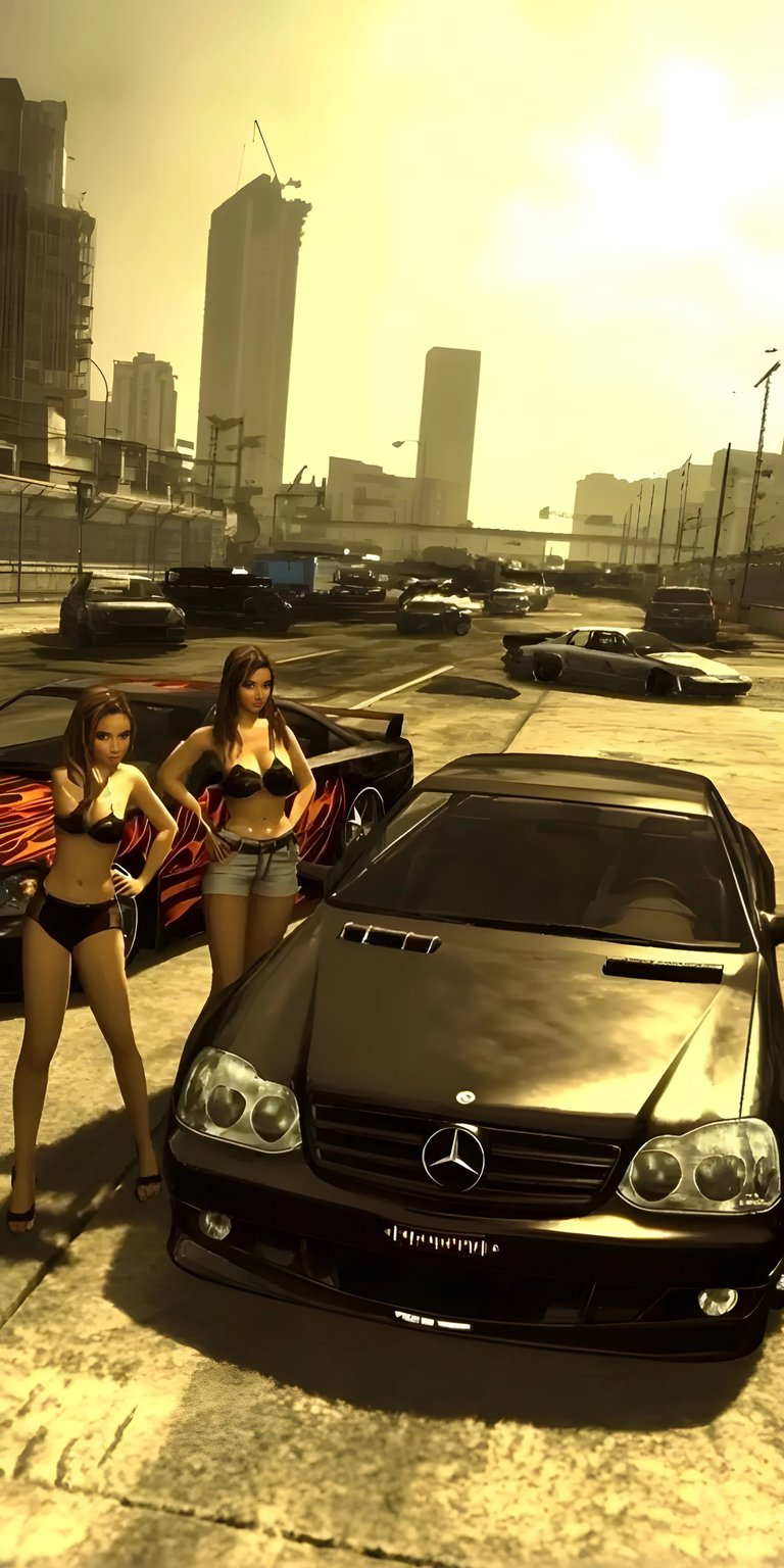 GTA Mercedes Benz and girls iPhone wallpaper HD