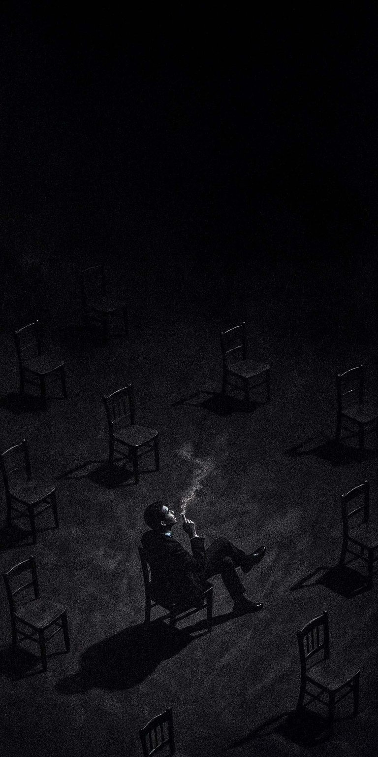 Smoking on chair iPhone wallpaper HD