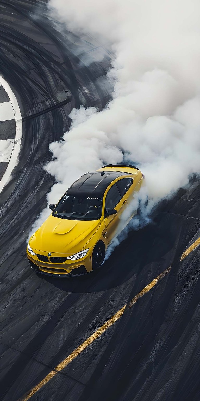 Yellow M4 drifting wallpaper HD iPhone