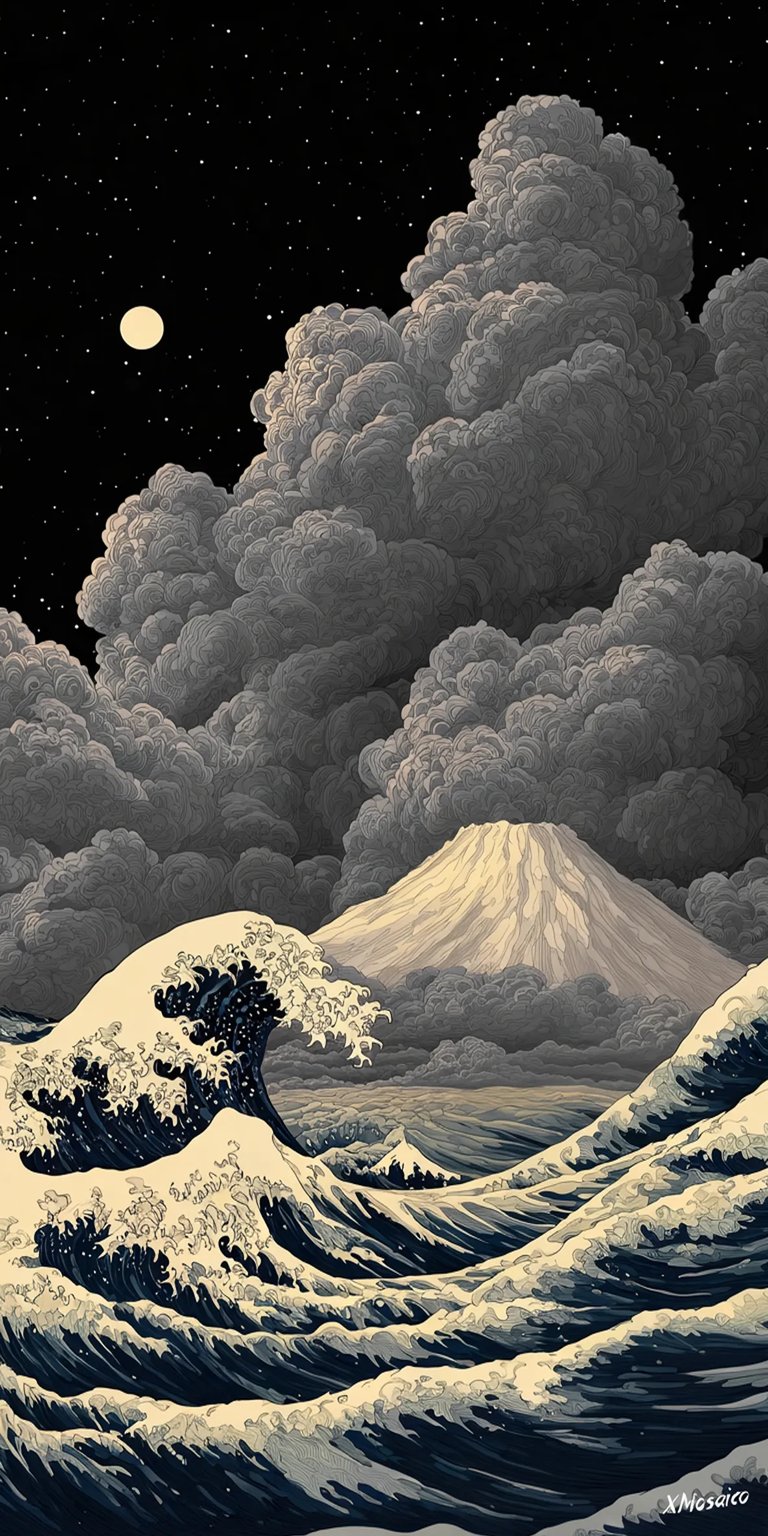 Aesthetic Mount Fuji art wallpaper iPhone 4K