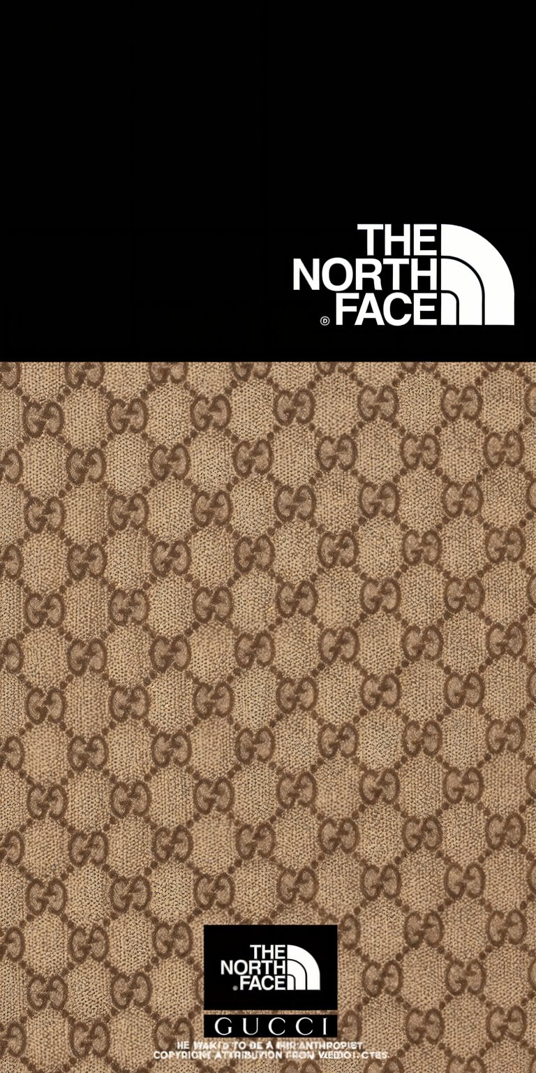 The North Face x Gucci iPhone wallpaper 4K