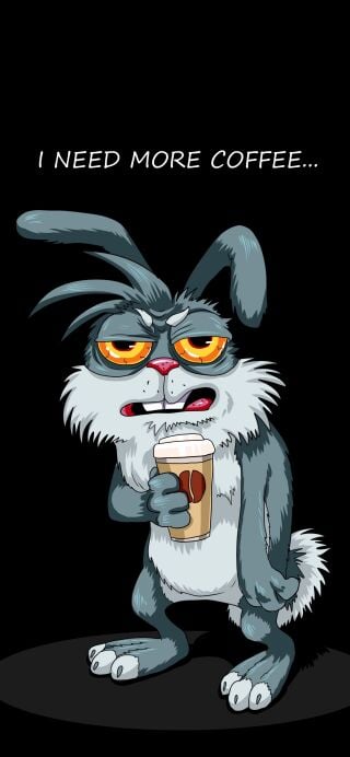 Angry rabbit mood cartoon phone wallpaper