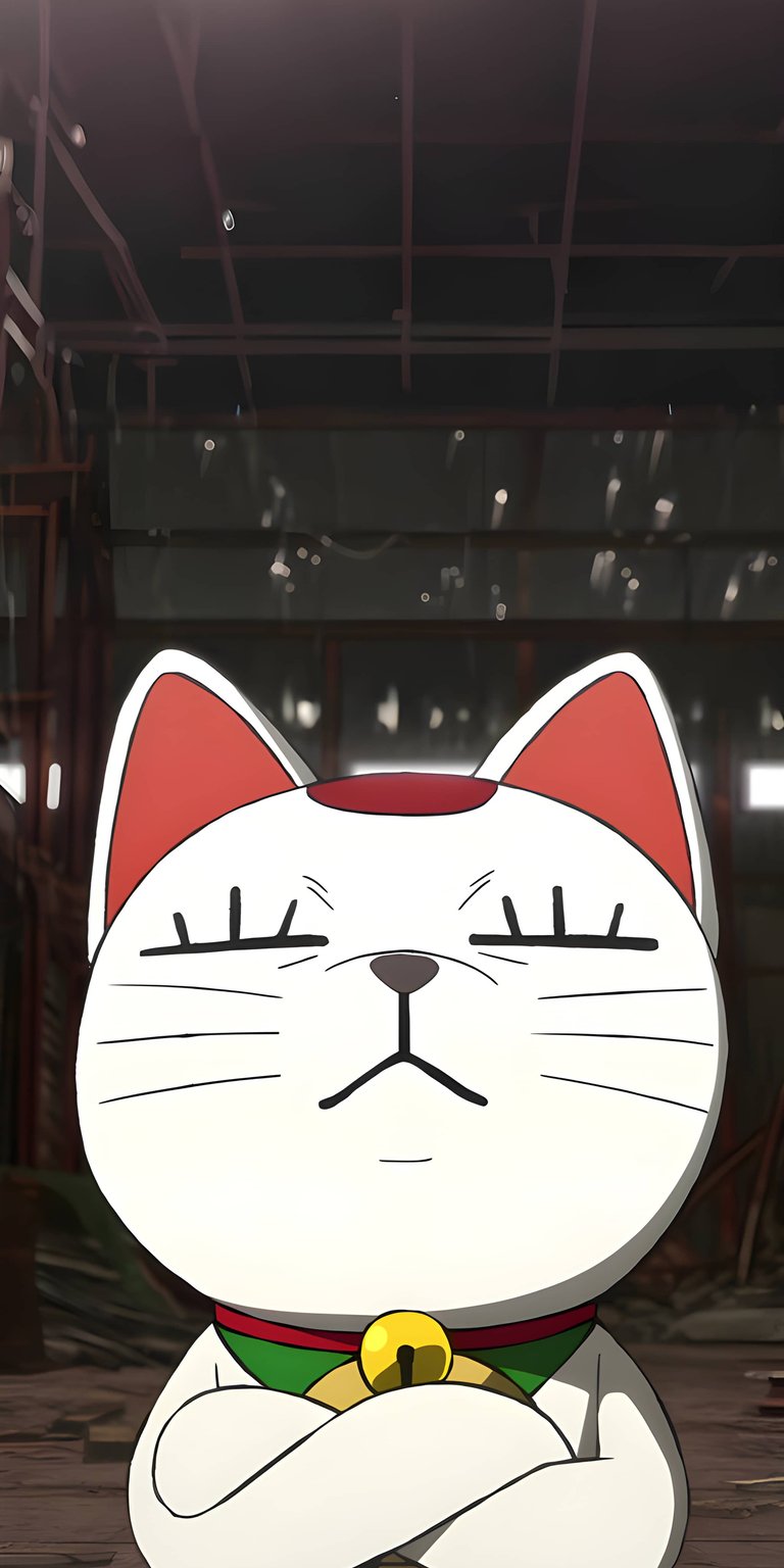 This 4K Dandadan wallpaper features the iconic Turbo Granny in her Maneki-neko form with a defiant expression. Enhance your iPhone with this aesthetic wallpaper showcasing bold anime linework and high-contrast industrial lighting.