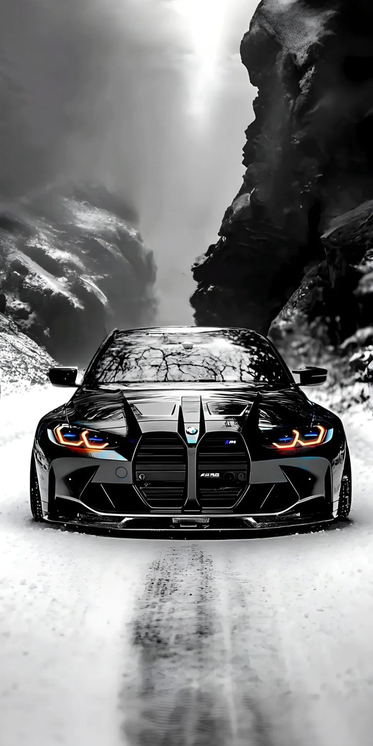 BMW M3 black 3D spatial wallpaper iPhone