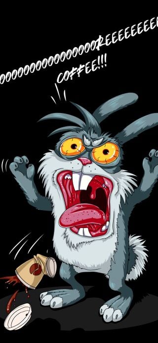 Angry rabbit mood cartoon phone wallpaper