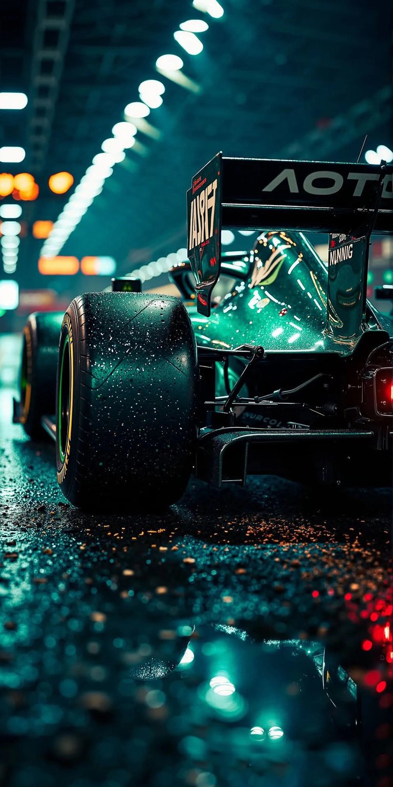 Experience the intensity of a night race with this F1 cockpit 4K wallpaper designed specifically for an iPhone with depth and spatial effects. The wallpaper features glowing rain droplets on the car's body and a vibrant digital HUD for an immersive motorsport feel.