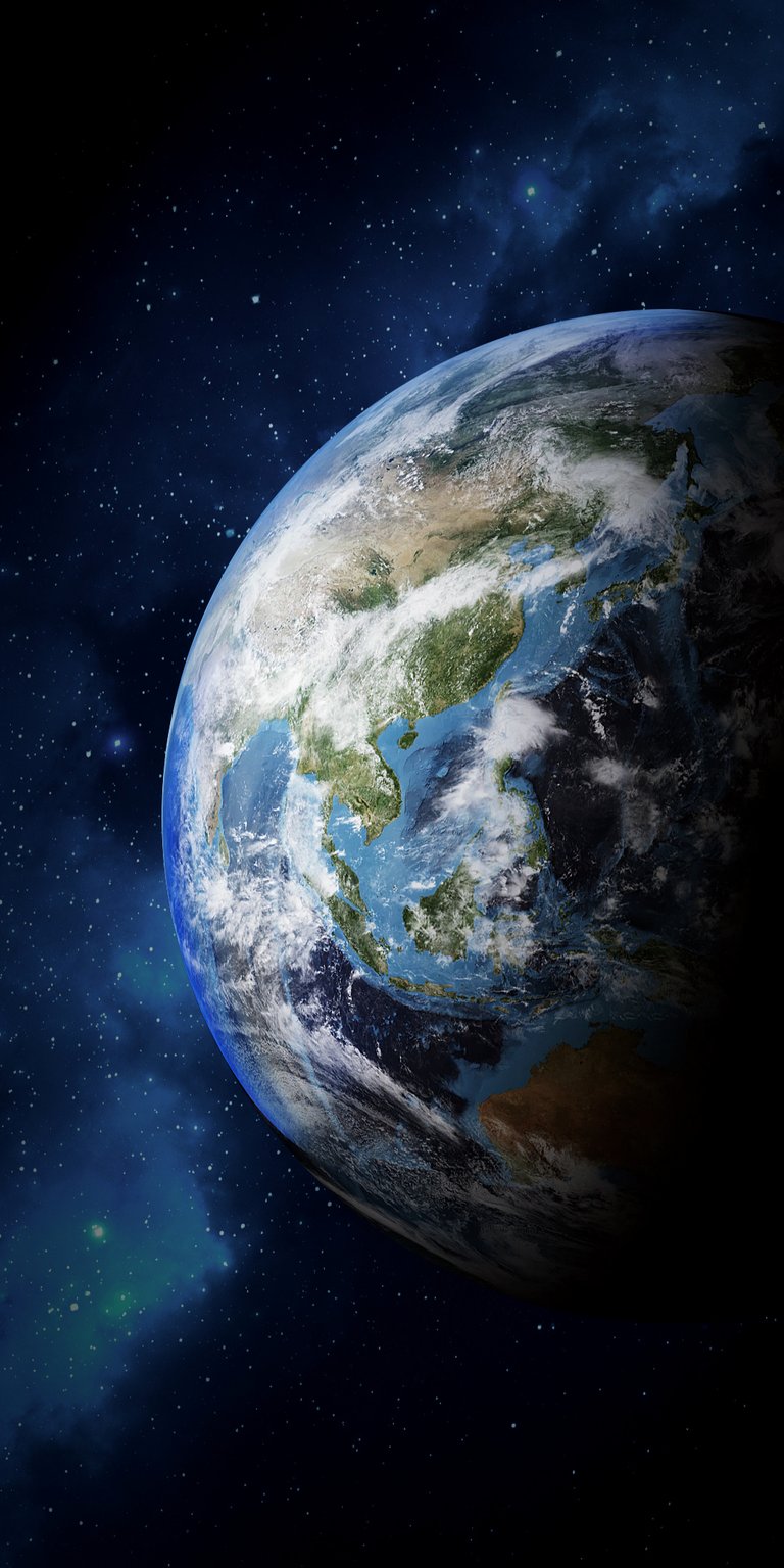Half picture of earth at space wallpaper HD mobile