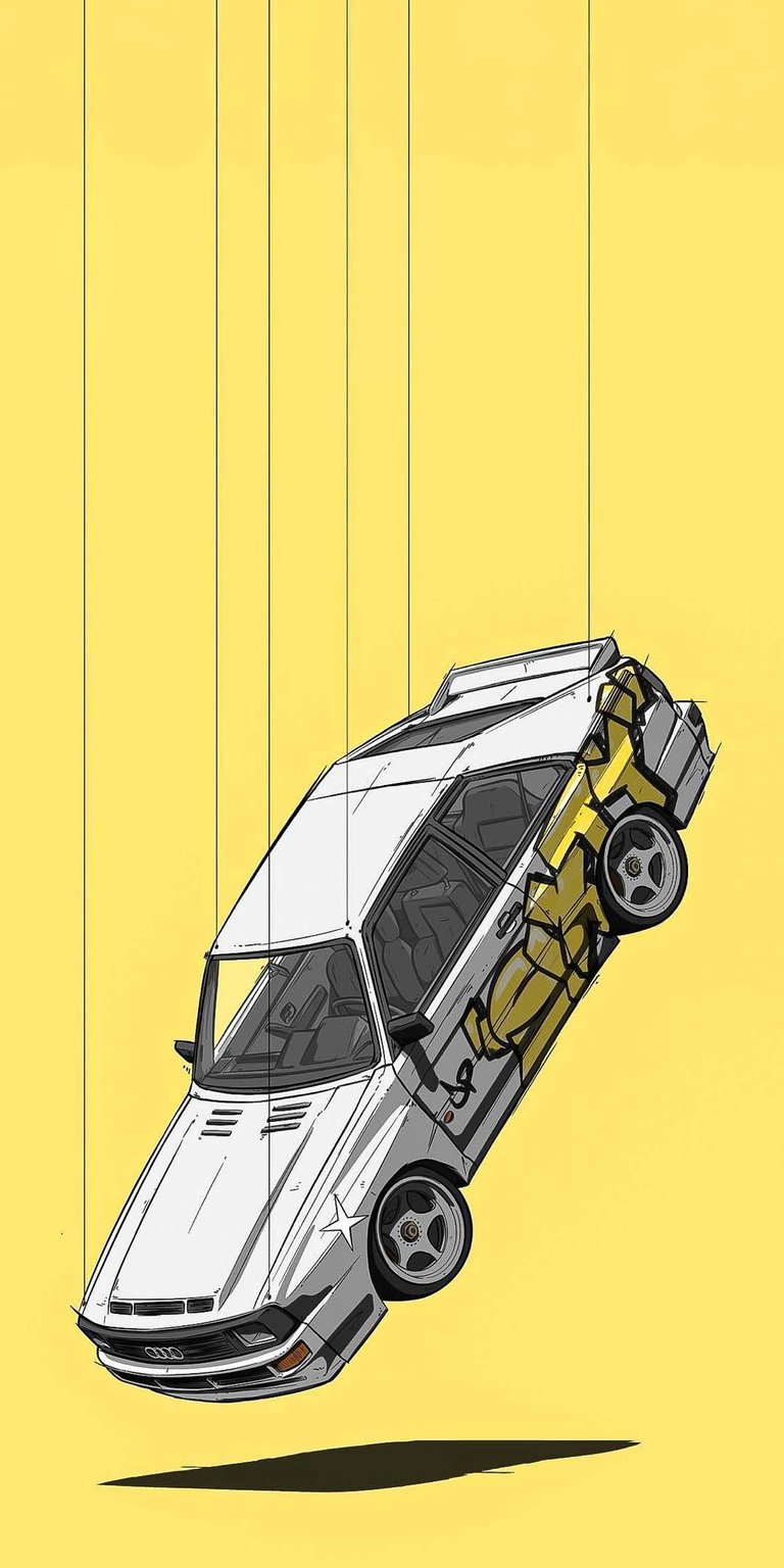 Audi Quattro hanging car wallpaper iPhone 4K