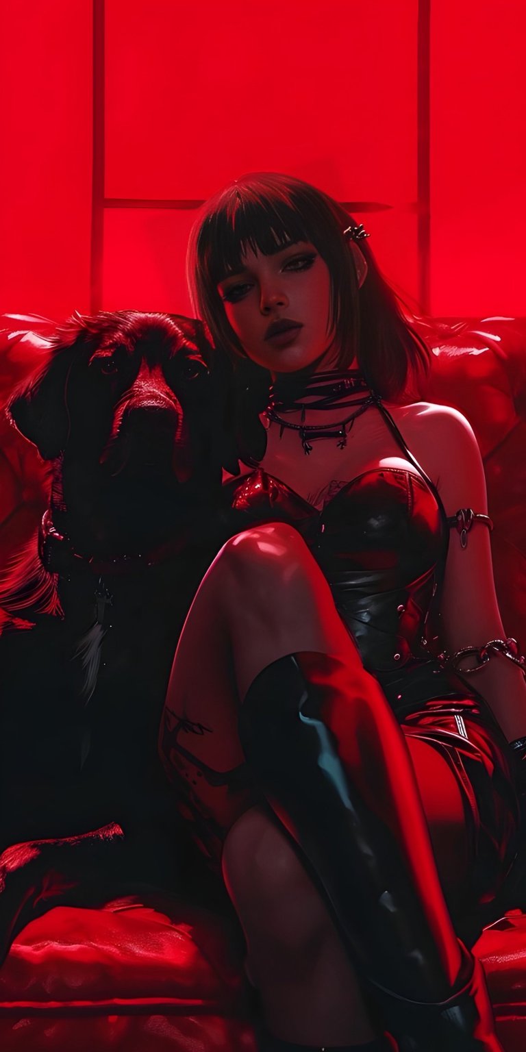 Girl with her dog wallpaper iPhone