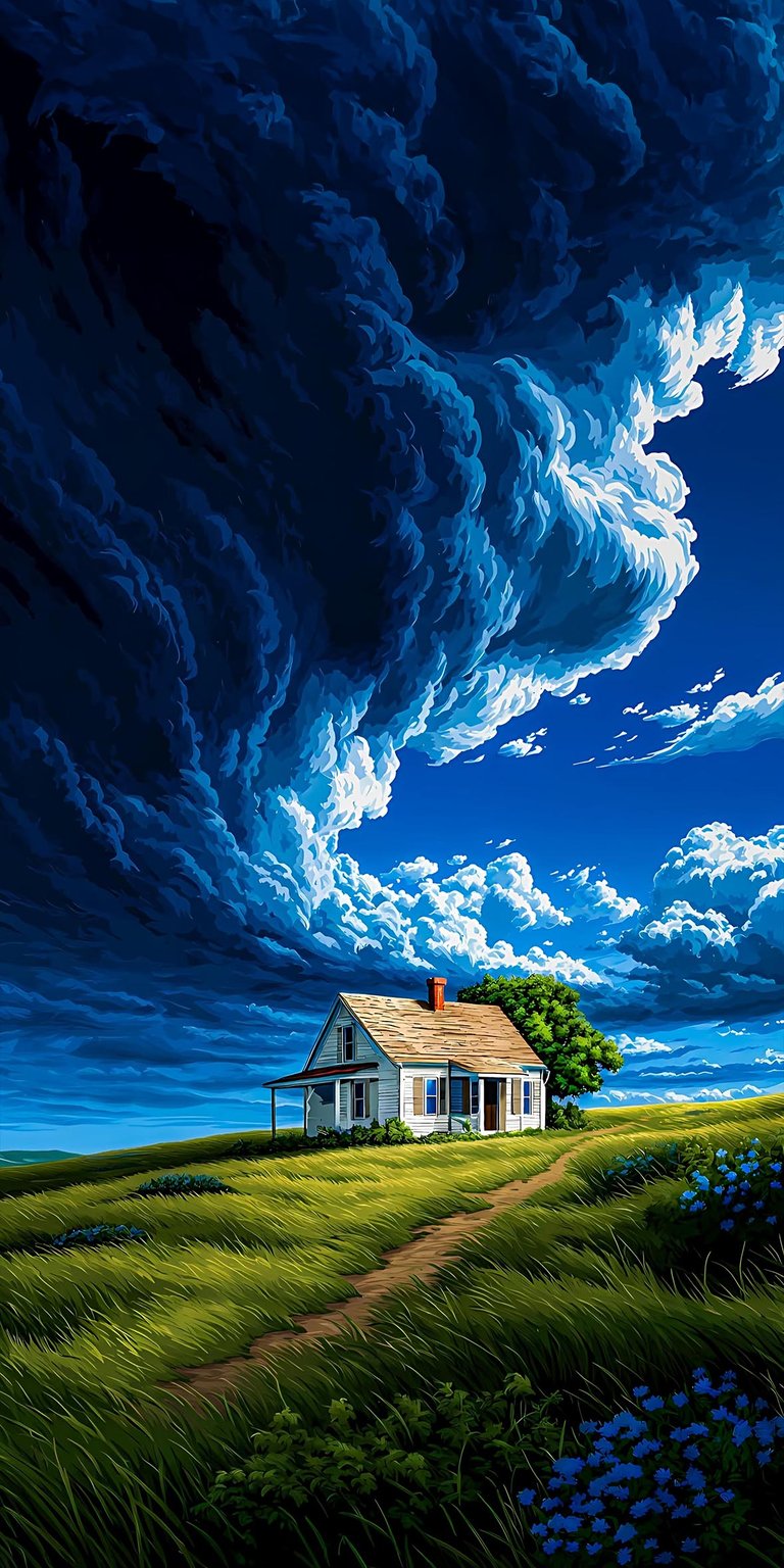 Aesthetic nature house iPhone 4K wallpaper