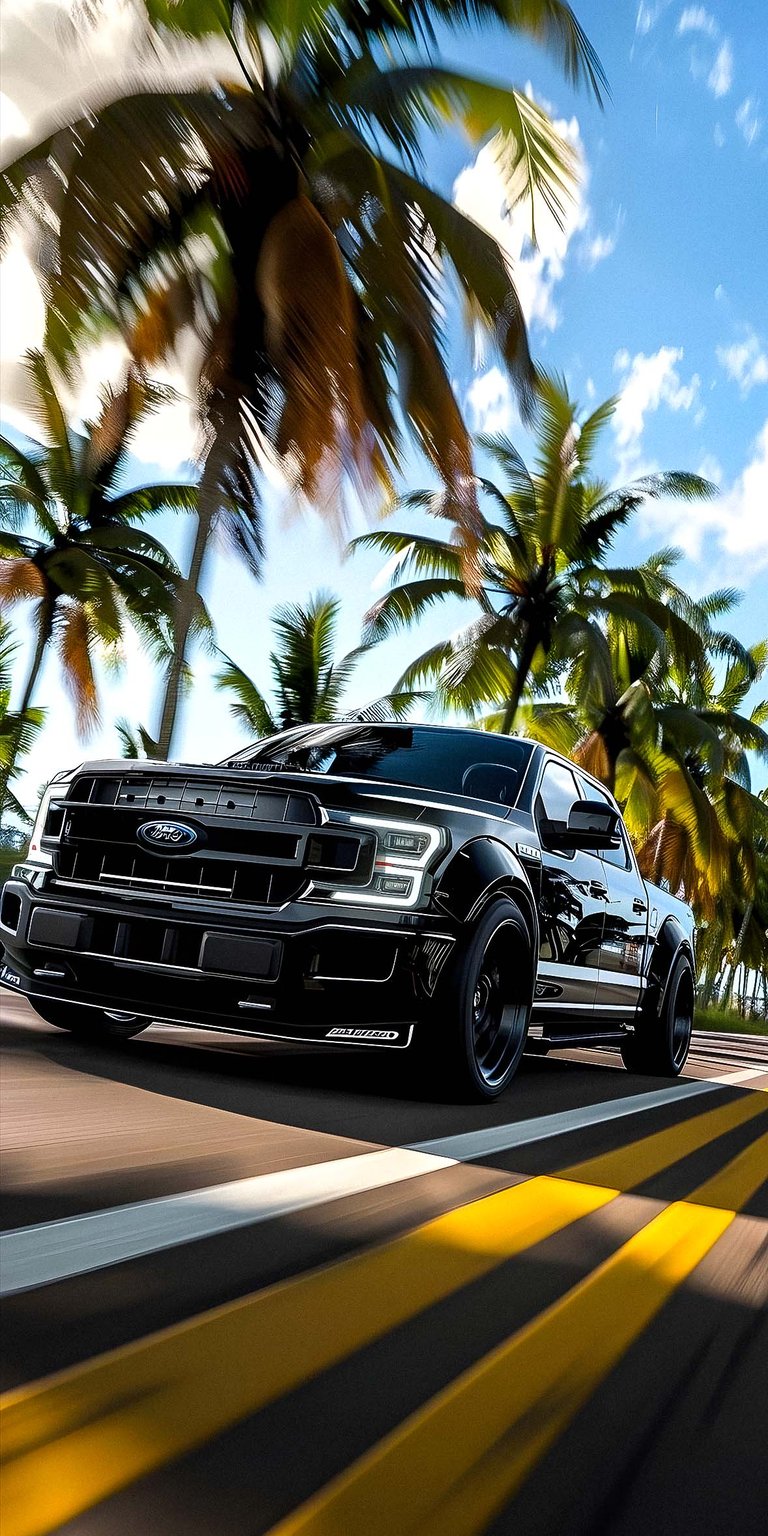F150 in Miami wallpaper for iPhone 4K