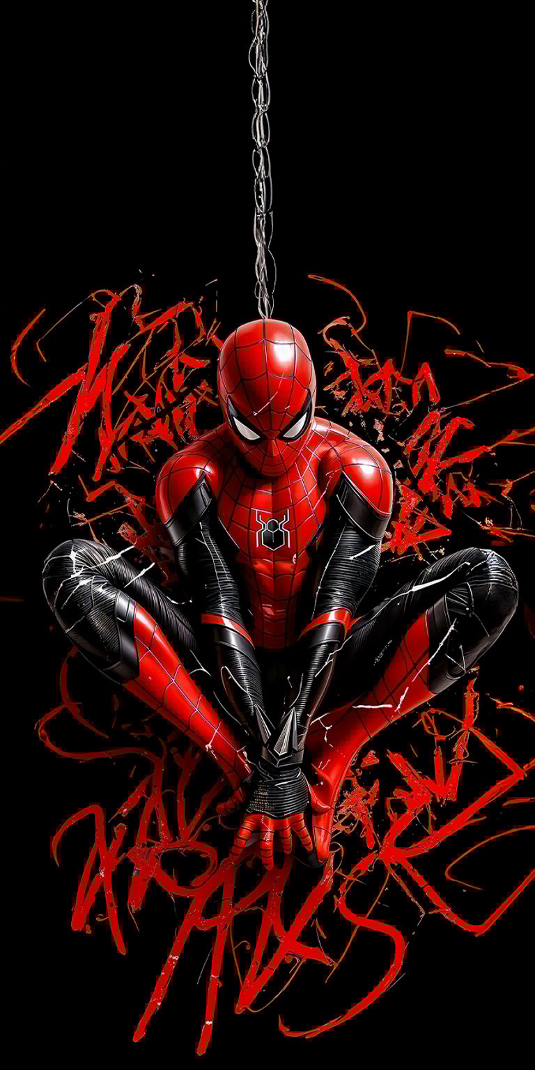 Spider-Man red doddle background wallpaper iPhone 4K