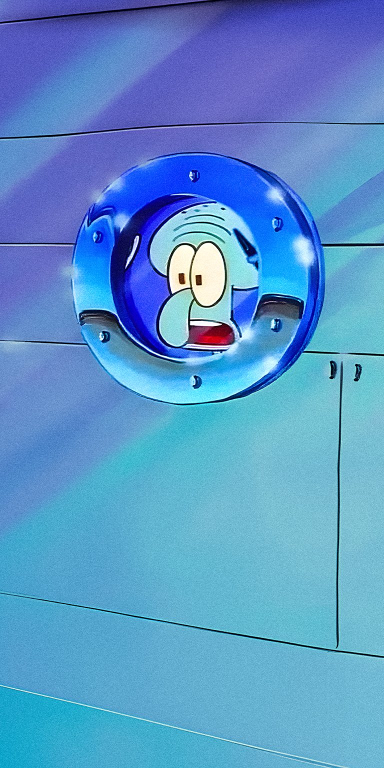 blue 90s spongebob future building ceiling face wall chrome sb-129 2000s nostalgic
