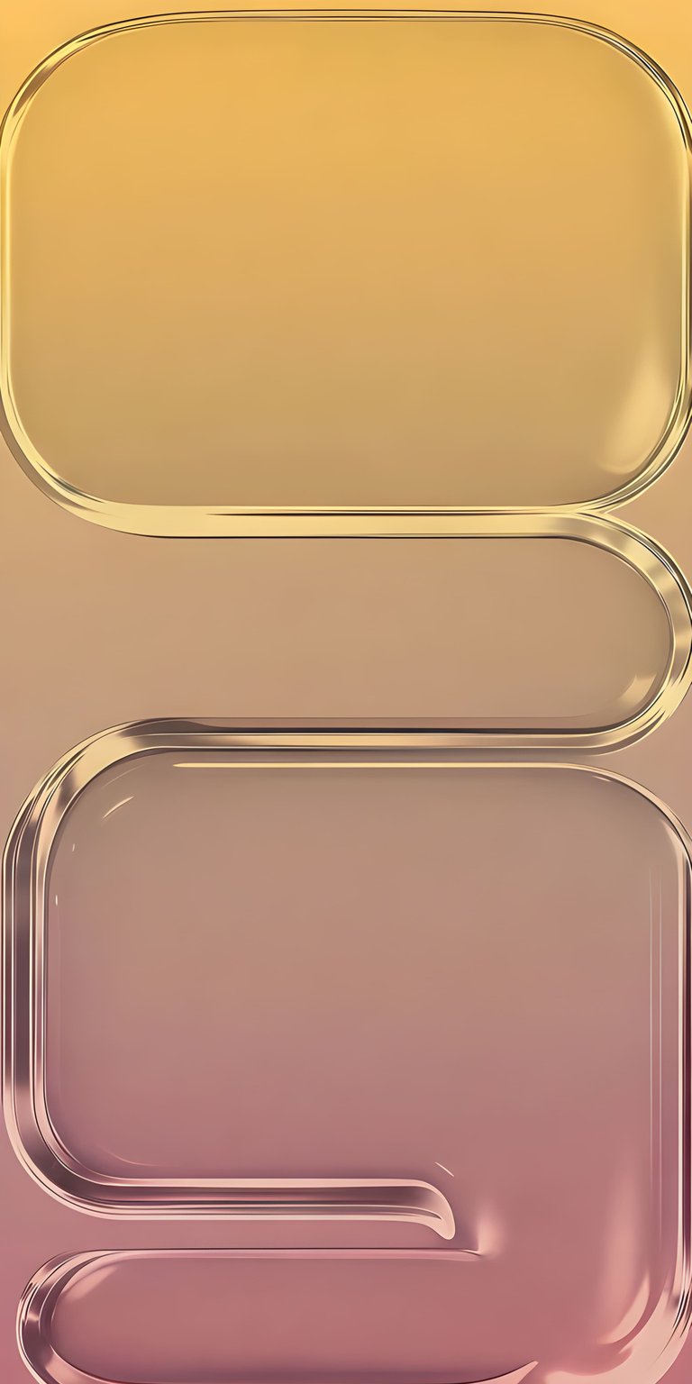 Download this elegant 4K abstract wallpaper for your iPhone, showcasing rounded, interconnected geometric shapes. This wallpaper features a gradient color scheme from gold to rose with reflective borders.