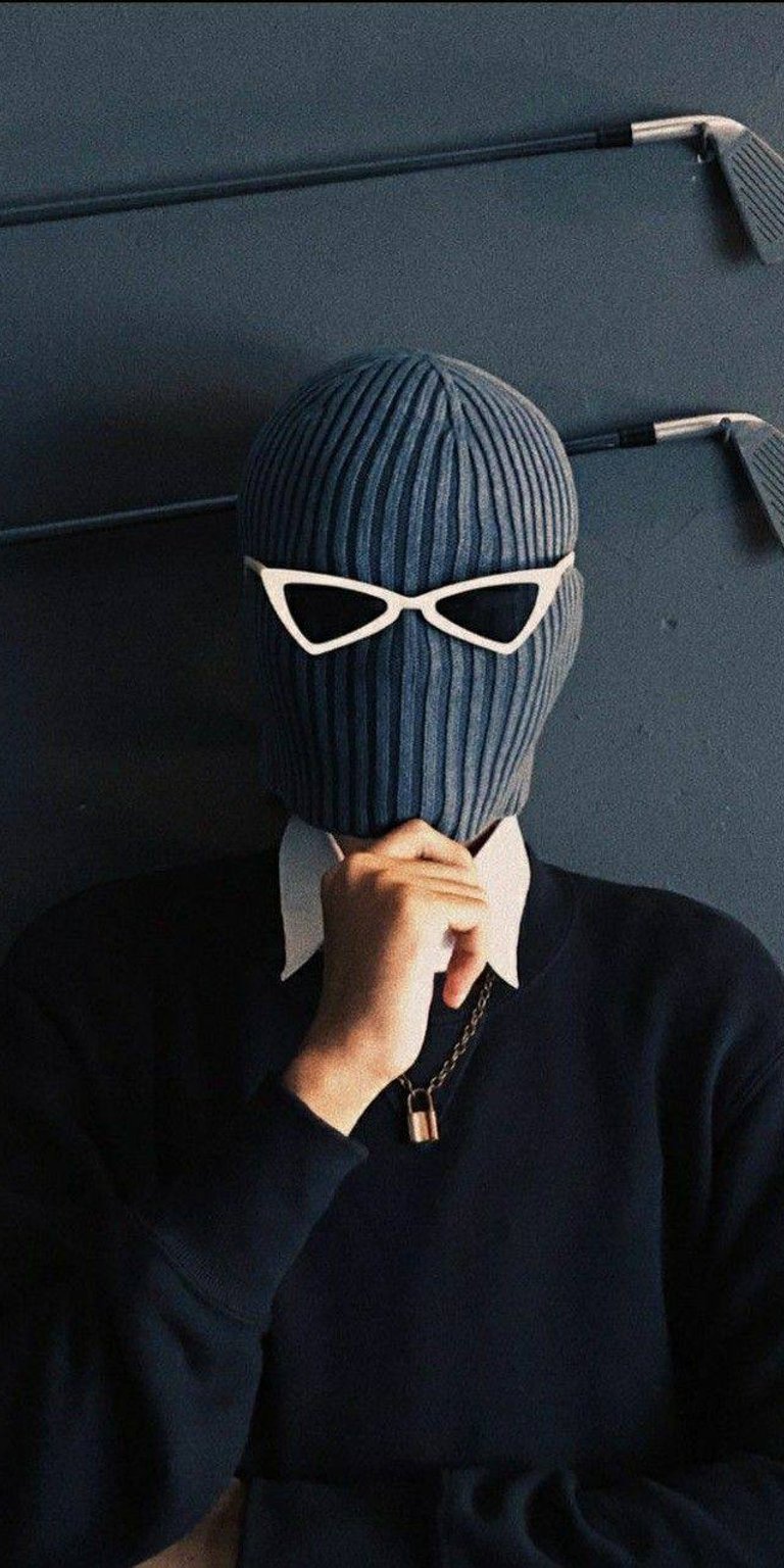 Aesthetic outfit with mask and glasses mobile wallpaper