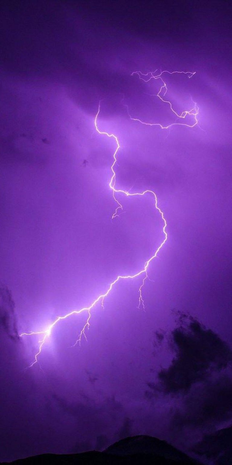 Purple lightning night sky phone wallpapers