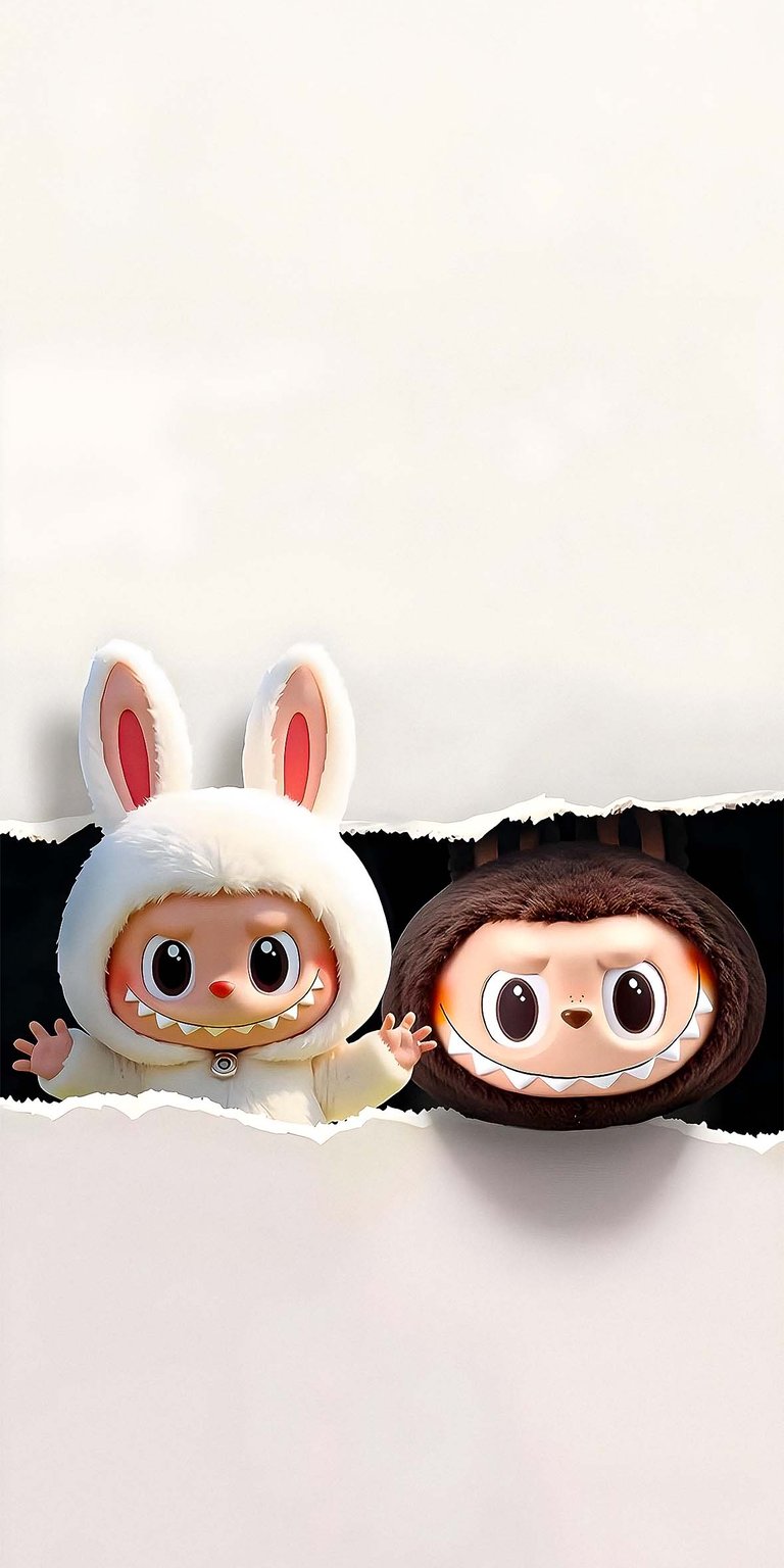 Labubu cute photo together wallpaper iPhone 4K