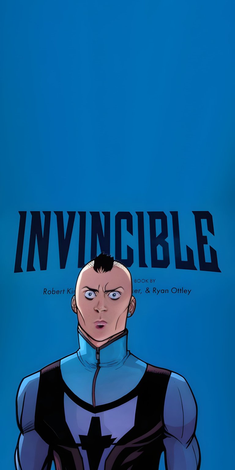 Experience the iconic superhero aesthetic with this high-resolution Invincible wallpaper featuring Mark Grayson in his sleek blue and black suit. Perfectly optimized for your iPhone, this aesthetic wallpaper captures the bold comic art style with striking blue tones and crisp linework.