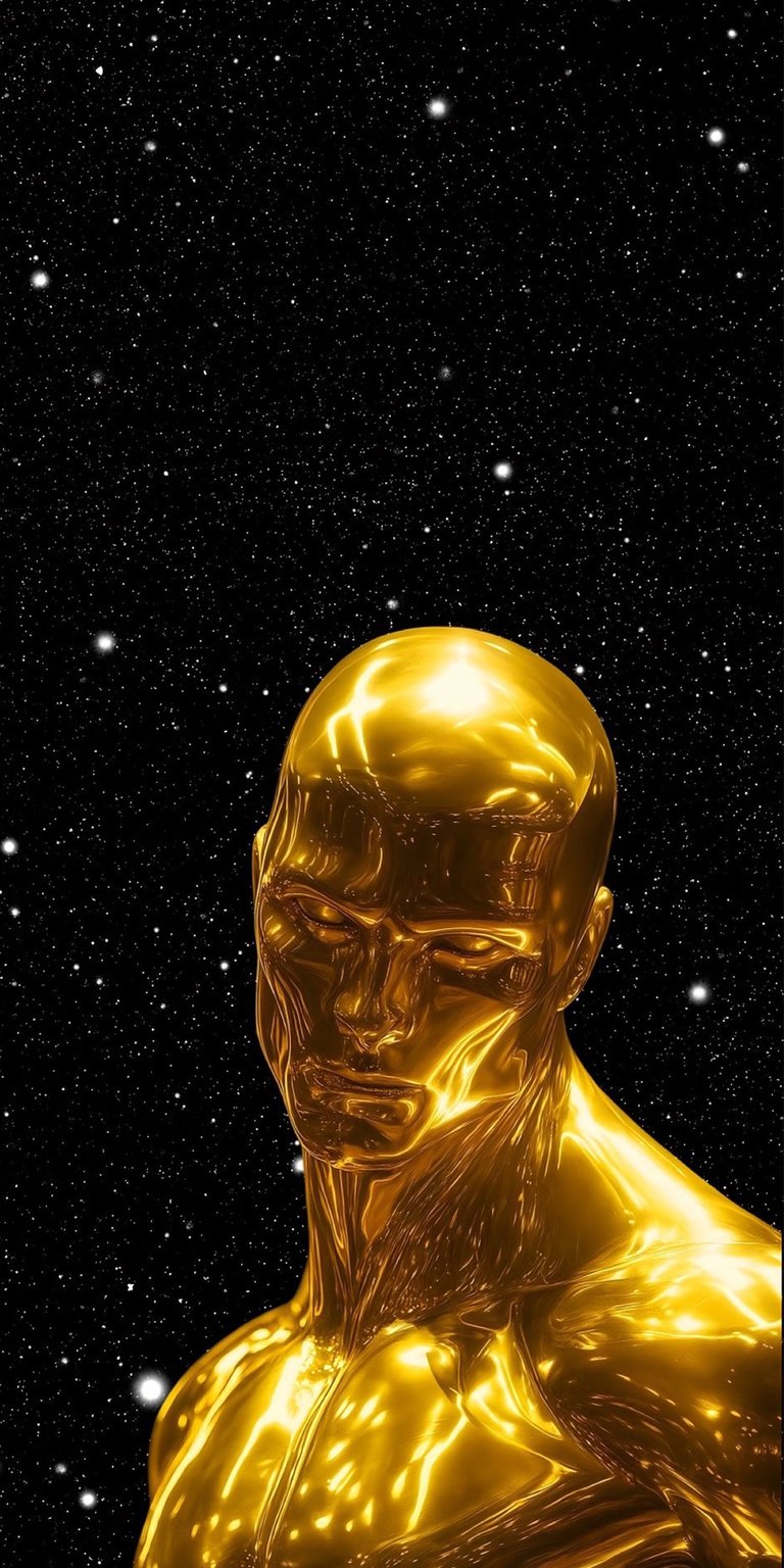 The image is a depiction of the Marvel Comics character the Silver Surfer, often used as a phone wallpaper in 3D with sharp 4K visuals