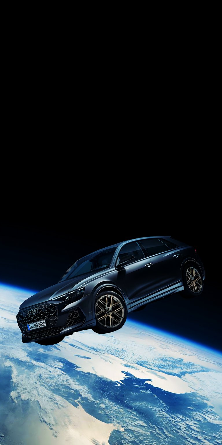 Car in space 3D wallpaper for iPhone