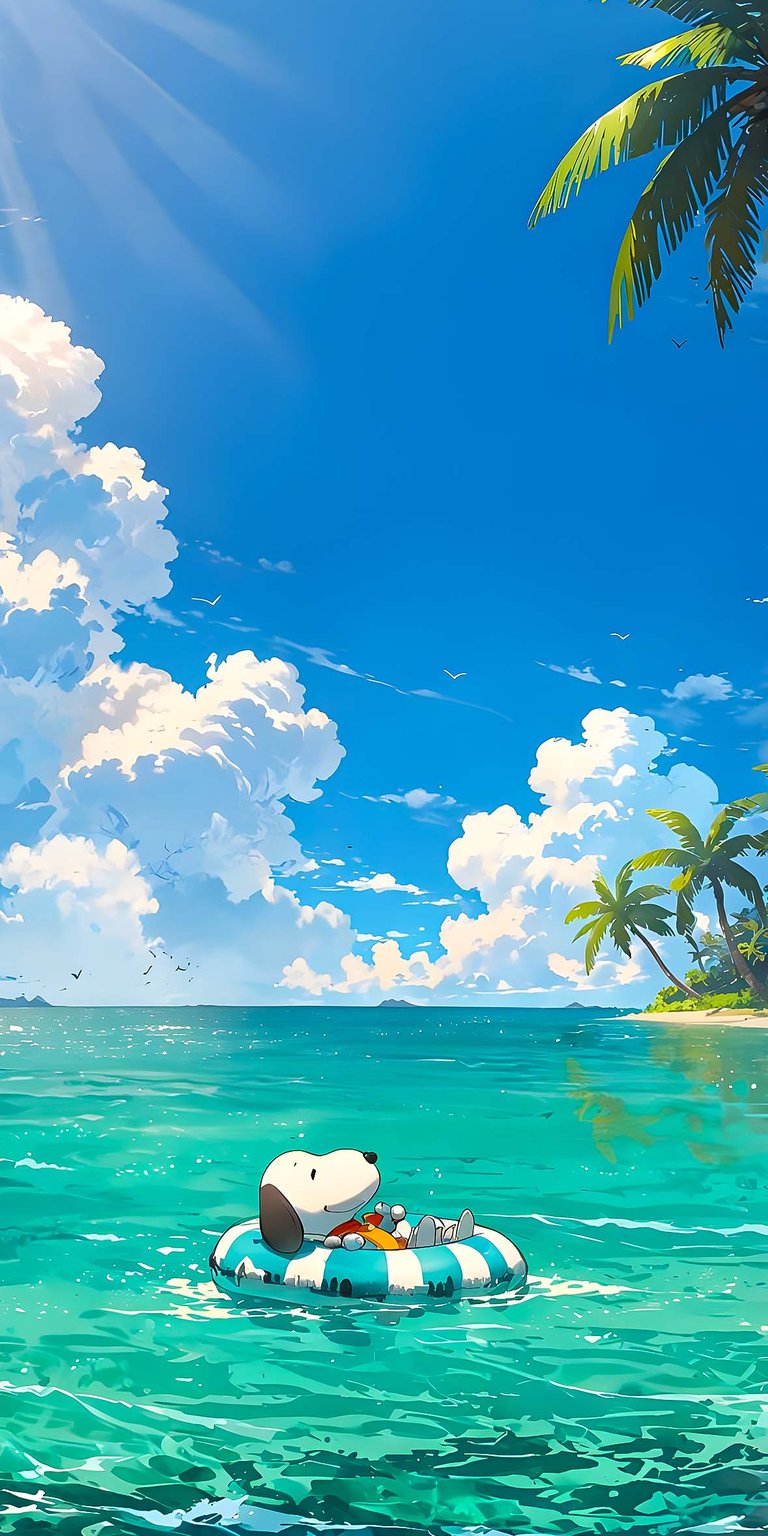 Snoopy on the beach wallpaper iOS