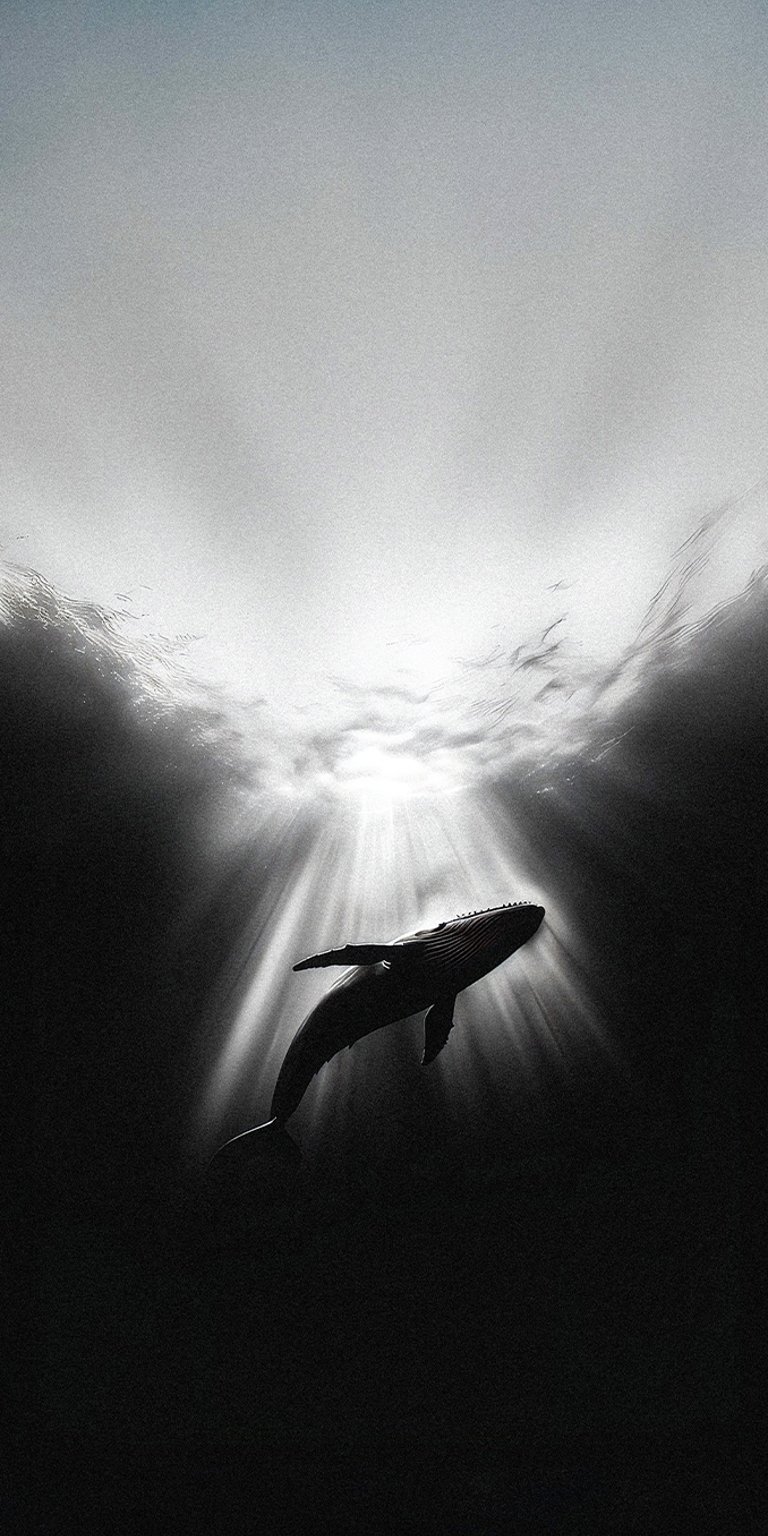 Whale under the sea wallpaper iPhone 4K