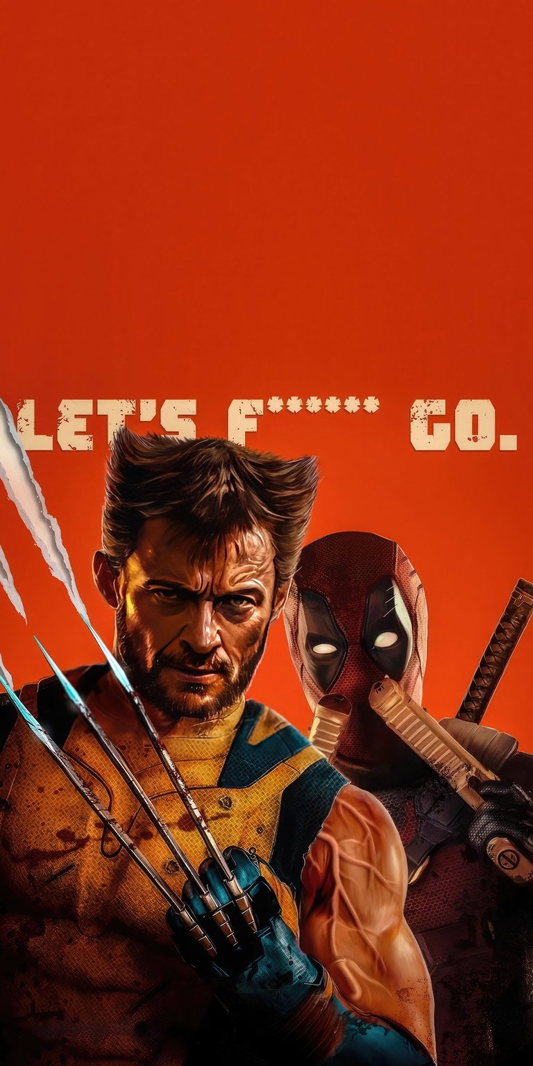 Deadpool and Wolverine red with motivational words wallpaper 4k