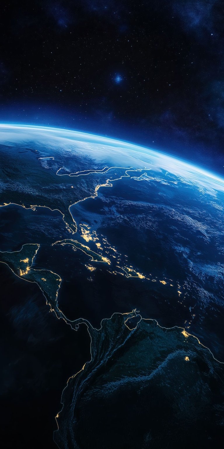 Earth picture at night in space wallpaper 4k IOS