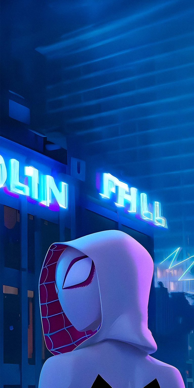 Spiderwoman Gwen Stacy in night wallpaper in 4k