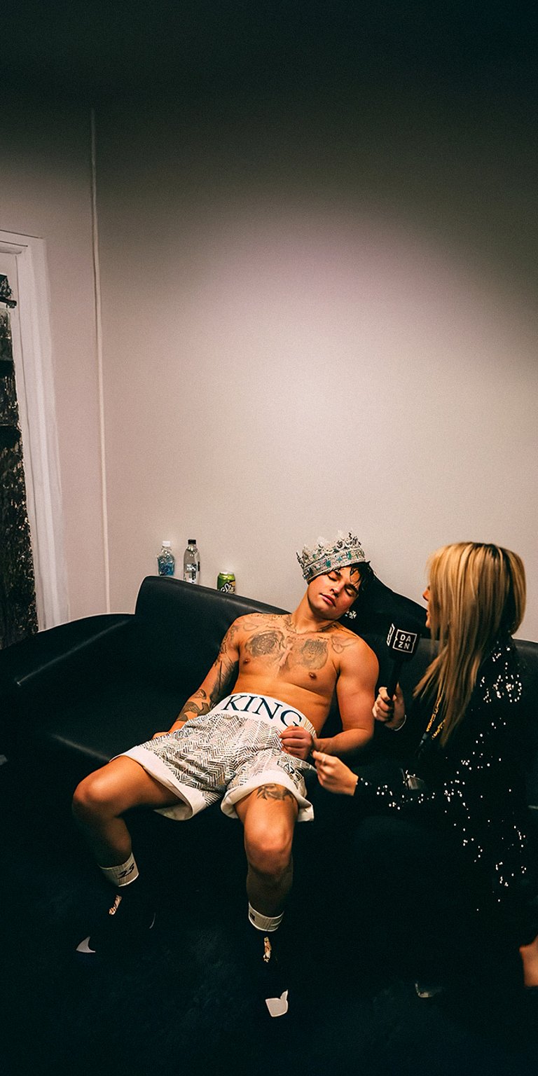 Get this boxer Ryan Garcia sleeping on the couch after the boxing fight wallpaper iPhone 4K