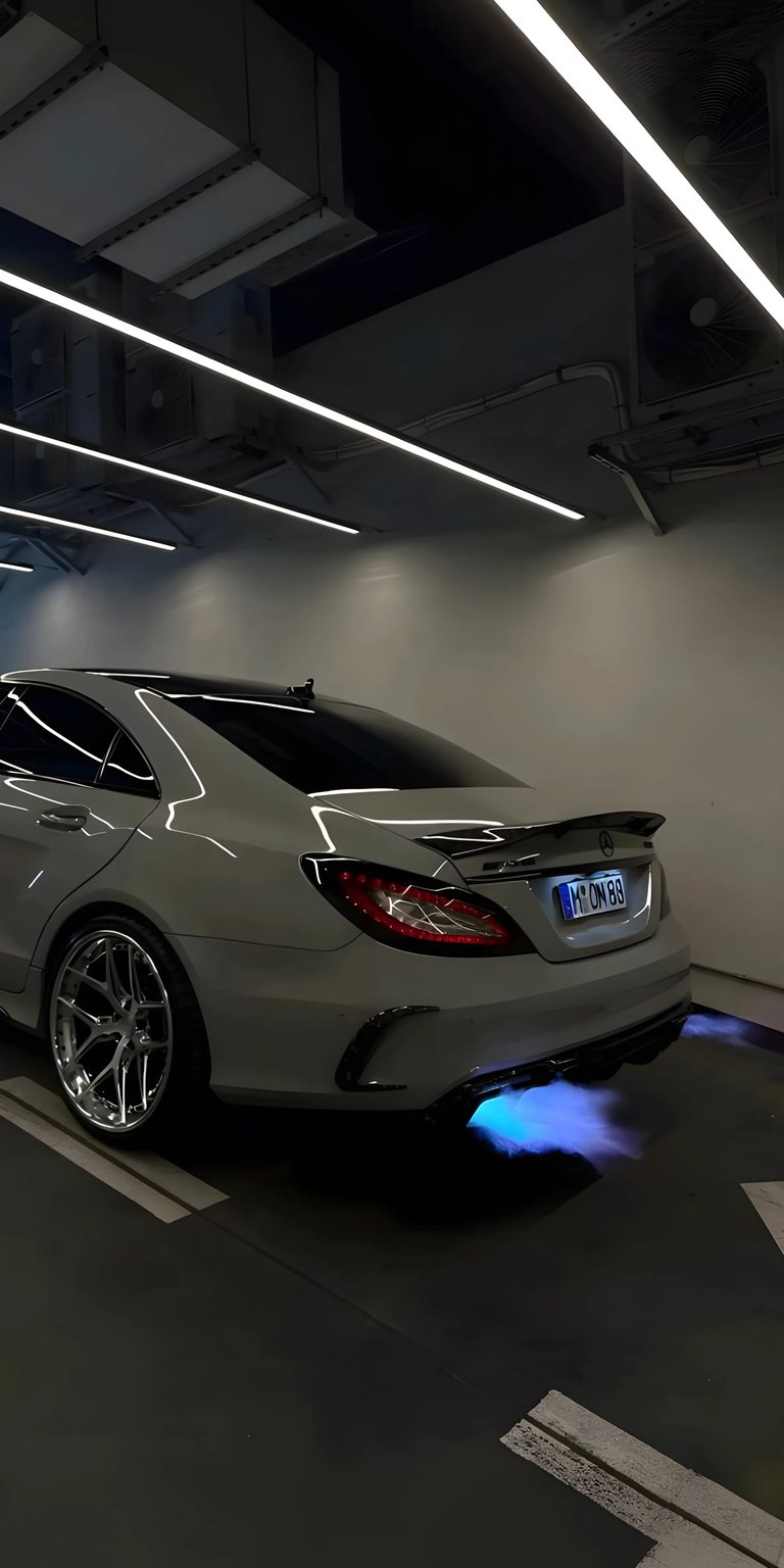 Mercedes AMG C63 exhaust iPhone wallpaper HD