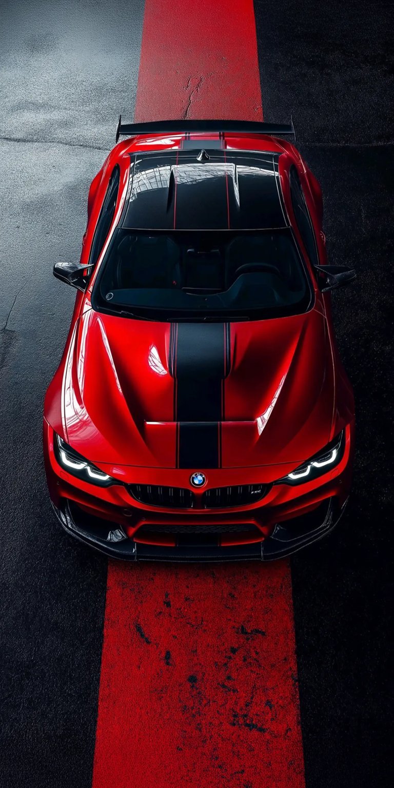 Red BMW M4 iOS wallpaper HD