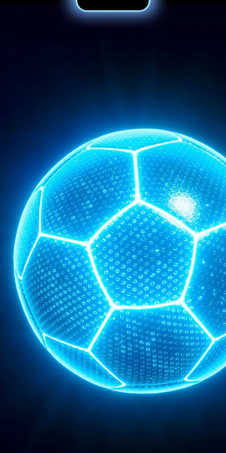 Glowing blue color foot ball with black background wallpaper