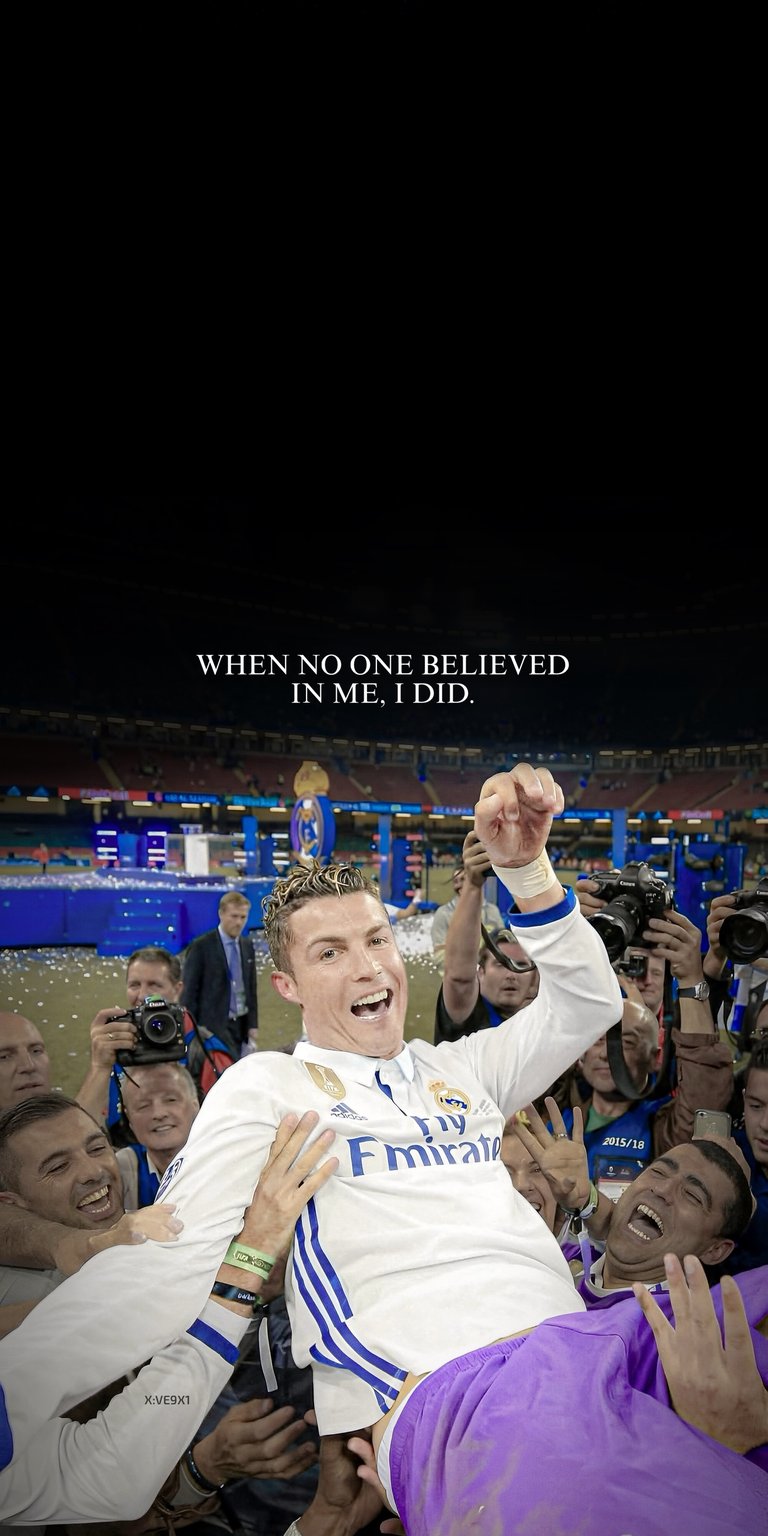 This 4K OLED wallpapers design features Cristiano Ronaldo being carried by fans for your iPhone. The wallpaper showcases a deep black sky contrasted with a bright white jersey and high-energy celebration mood.