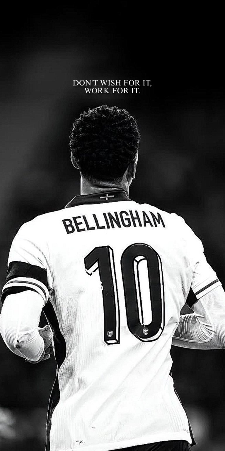 Jude Bellingham black and white quotes for iPhone 4K